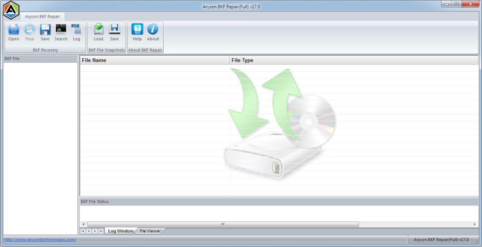 screenshot of BKF Recovery Tool